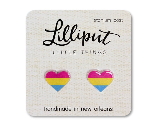 Pansexual Pride Flag Heart Earrings