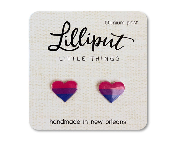 Bi Pride Flag Heart Earrings