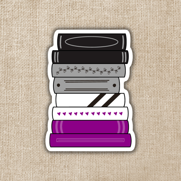 Asexual Pride Book Stack Flag Sticker