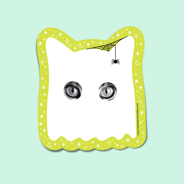Halloween Ghost Cat Glow-In-The-Dark Sticker