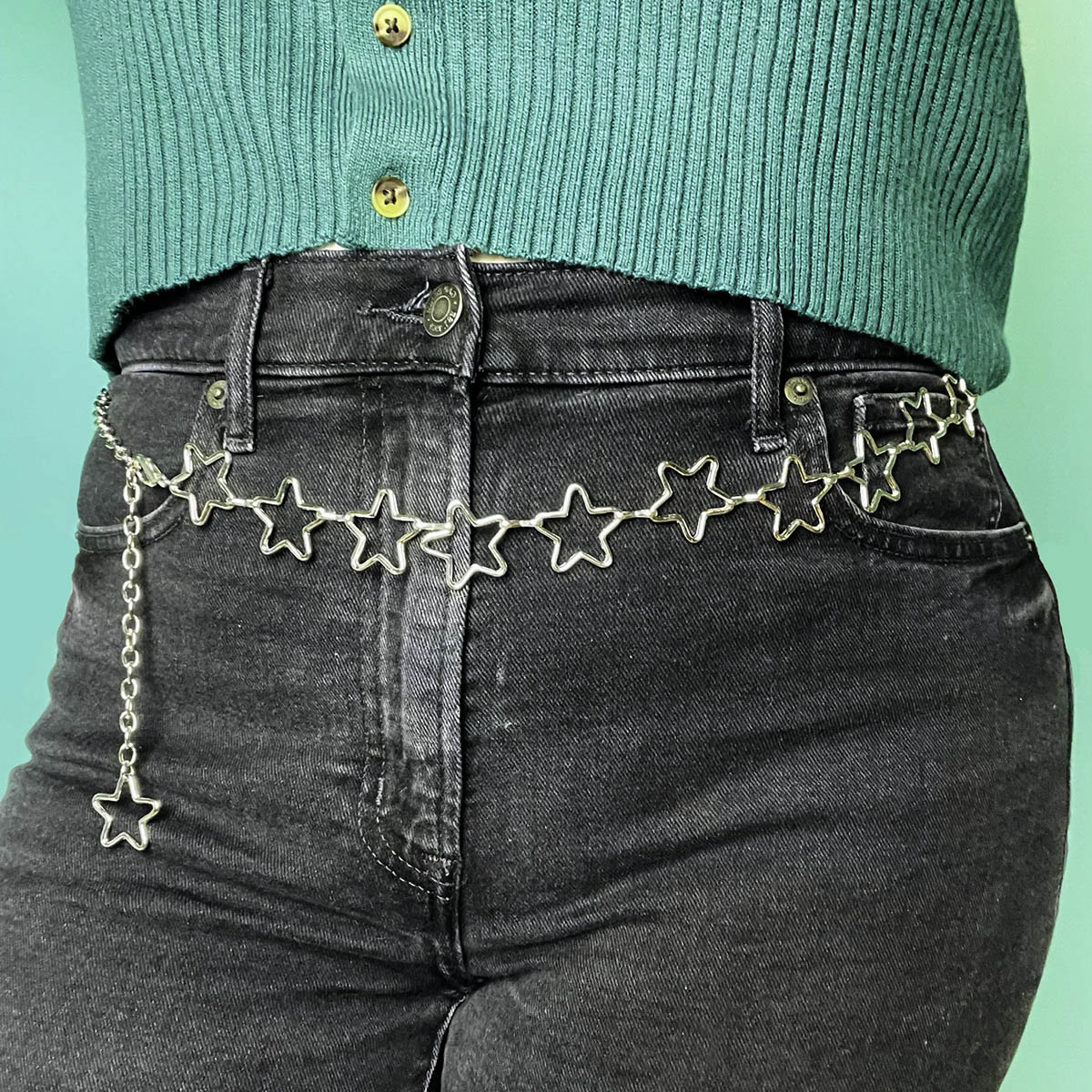 Silver Star Chain Belt | Betsy Dare