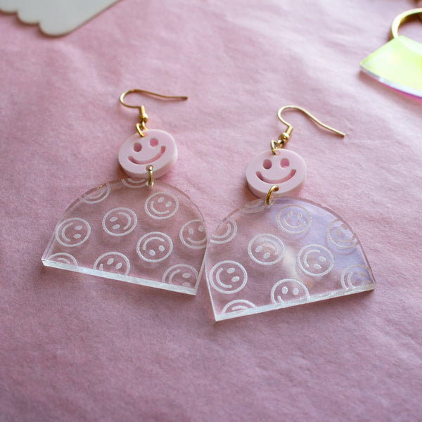 Smiley Face Arch Earrings