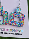 Bubblegum Confetti Double Square Earrings