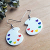 Rainbow Paint Pallet Acrylic Earrings
