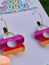 Lesbian Pride Flag Flower Earrings