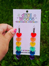 Rainbow Heart Drop Earrings with Gauge Friendly Hardware