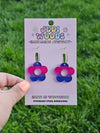 Bisexual Pride Flag Flower Earrings