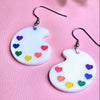 Rainbow Paint Pallet Acrylic Earrings