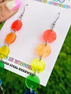 Rainbow Drop Long Acrylic Earrings