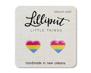 Pansexual Pride Flag Heart Earrings