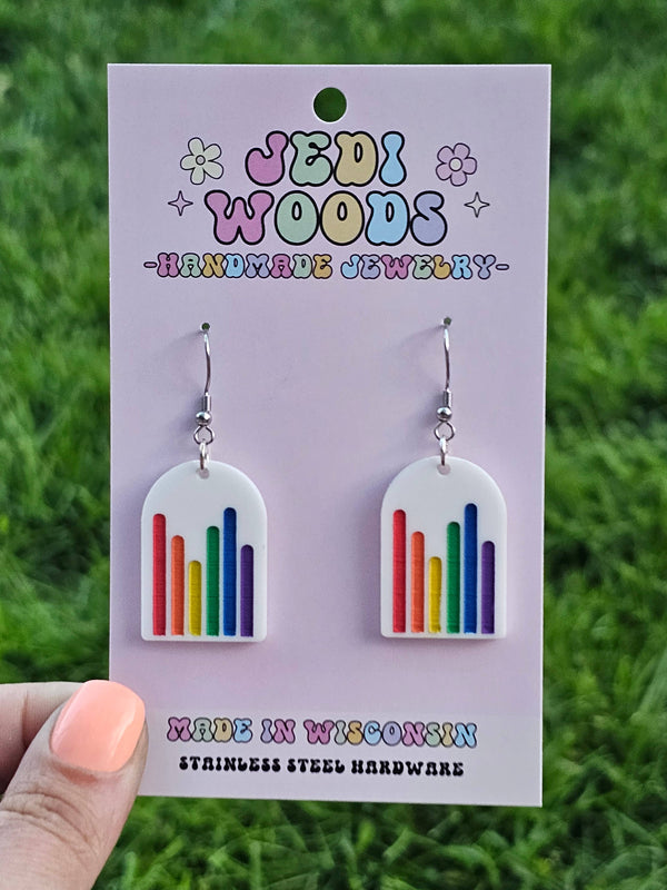 Pride Lines Rainbow Arch Earrings