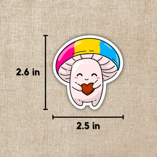 Pansexual Pride Flag Mushroom Sticker