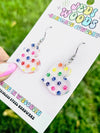 Rainbow Paw Print Heart Acrylic Earrings