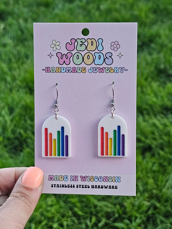 Pride Lines Rainbow Arch Earrings