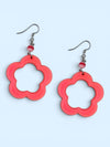 Coral Pink Flower Cut-Out Earrings