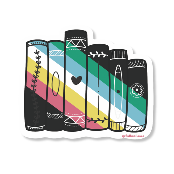 Disability Pride Book Stack Vinyl Sticker