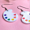 Rainbow Paint Pallet Acrylic Earrings