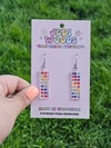 Rainbow Heart Bar Clear Acrylic Earrings