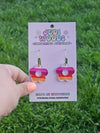 Lesbian Pride Flag Flower Earrings