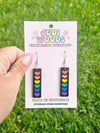 Rainbow Heart Bar Acrylic Earrings