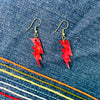 Red Mini Lightning Bolt Acrylic Earrings