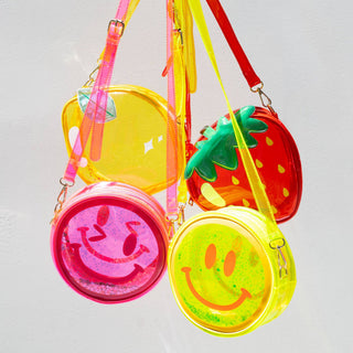 Hot Pink Winky Face Emoji Jelly Handbag