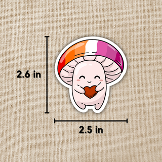 Lesbian Pride Flag Mushroom Sticker