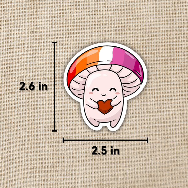 Lesbian Pride Flag Mushroom Sticker