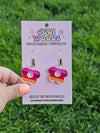 Lesbian Pride Flag Flower Earrings
