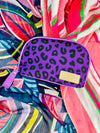 Purple Electric Leopard Zip Makeup Pouch