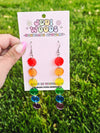 Rainbow Drop Long Acrylic Earrings