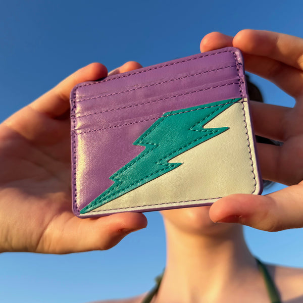 Lightning Bolt Card Wallet in Dance Magic