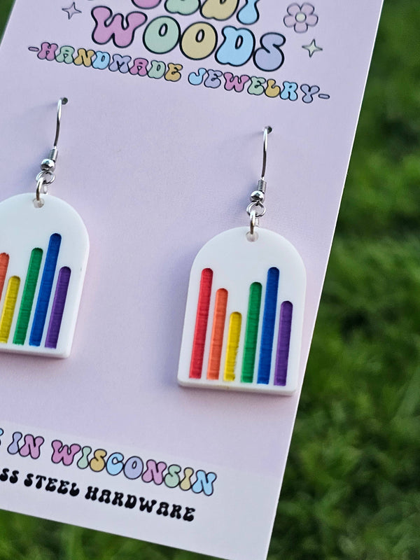 Pride Lines Rainbow Arch Earrings