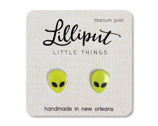 Neon Alien Stud Earrings