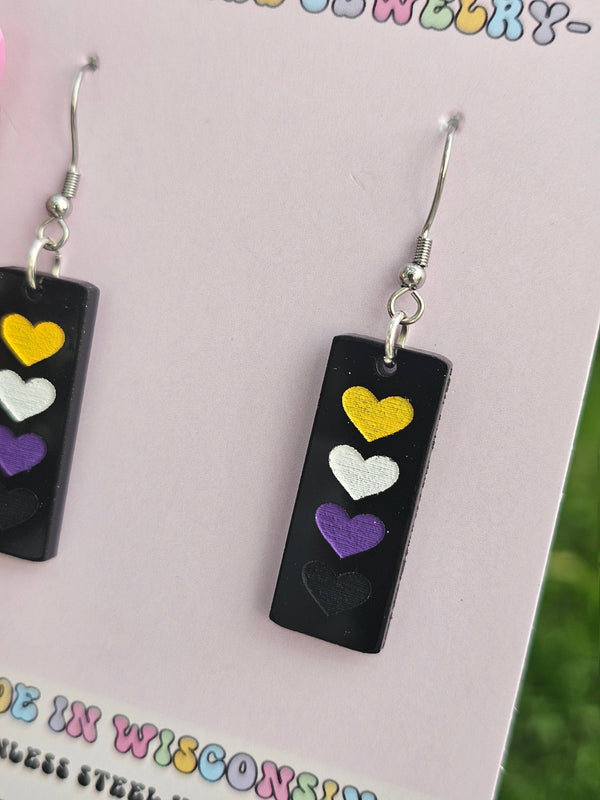 Non Binary Pride Bar Acrylic Earrings