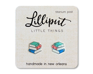 Mini Book Stack Earrings
