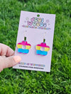 Pansexual Pride Flag Flower Earrings