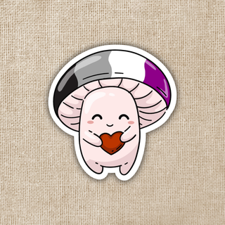 Asexual Pride Flag Mushroom Sticker