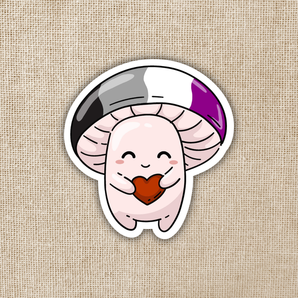 Asexual Pride Flag Mushroom Sticker