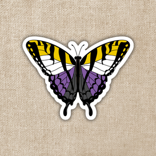 Nonbinary Pride Butterfly Sticker