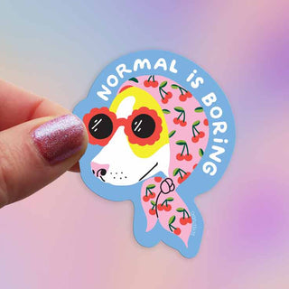 Normal is Boring Dog Vinyl Sticker