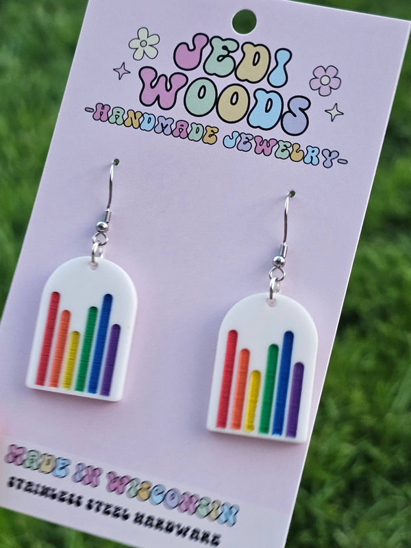 Pride Lines Rainbow Arch Earrings