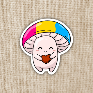 Pansexual Pride Flag Mushroom Sticker