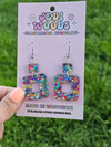 Bubblegum Confetti Double Square Earrings