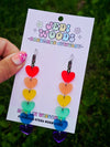 Rainbow Heart Drop Earrings with Gauge Friendly Hardware
