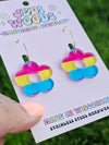 Pansexual Pride Flag Flower Earrings