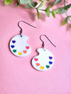 Rainbow Paint Pallet Acrylic Earrings