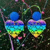 Ombre Rainbow Heart Acrylic Earrings