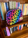 Rainbow Electric Leopard Zip Makeup Pouch