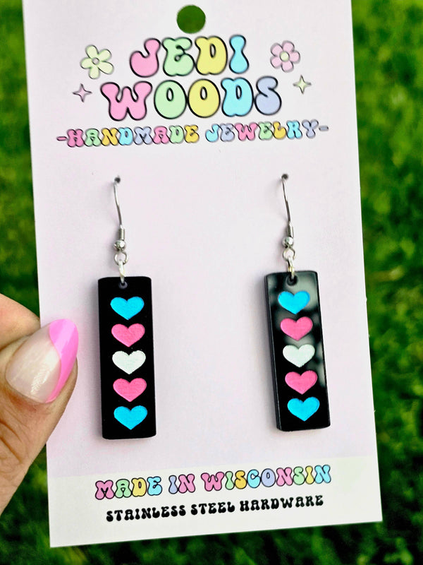 Transgender Pride Flag Bar Acrylic Earrings